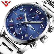 NIBOSI Mens Watches Top Brand Luxury Men Watch Chronograph Blue Quartz Watches Stainless Steel Waterproof Relogio Masculino 2024 - buy cheap