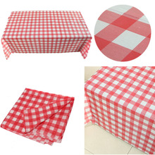 1 PCS 180cm*180cm Red Gingham Plastic Disposable party Tablecloth Tablecover For Party Outdoor Picnic BBQ 2024 - buy cheap