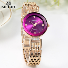 Megir relógio feminino luxuoso, de marca superior ouro rosa, de quartzo pulseira casual à prova d'água 2024 - compre barato
