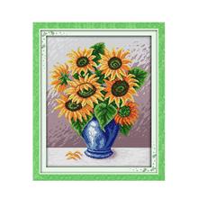 Sunflower Vase Counted Cross Stitch 11CT 14CT Cross Stitch Patterns Flowers Beautiful Cross Stitch Needlework Embroidery Sets 2024 - buy cheap