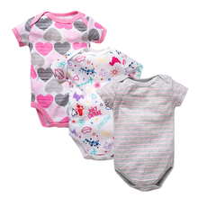 3PCS/LOT 6-12 Months Baby Girl Clothing Short-Sleeve Newborn Girls Bodysuits Bodysuit Baby Onesies Body Bebe Menin 2024 - buy cheap