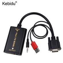 kebidu HD 1080P Converter Audio AV Converter HDTV Video Cable VGA to HDMI-compatible Adapter For TV PC Laptop 2024 - buy cheap