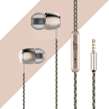 fashion 3.5MM In-Ear Wired Earphone Metal Heavy Bass Music headset Active noise earbud fone de ouvido with mic for young 2024 - buy cheap