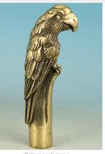 Papagaio bronze puro qing ming, papagaio artesanal esculpido em latão antigo chinês e latão esculpido para coleta de estátua e cabeça de bastão de caminhada 2024 - compre barato