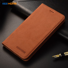 Para Xiaomi redmi note 6 Pro caso KEZiHOME Matte Luxo Genuine Leather Flip Fique Capa De Couro para casos redmi note 6 2024 - compre barato