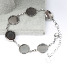 reidgaller 5pcs stainless steel cabochon bracelet settings fit 12mm cameo bracelets bezel blanks diy jewelry base 2024 - buy cheap