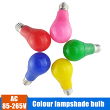 Lâmpada de led colorida para globo, e27, 5w, 7w, 9w, vermelho, azul, verde, amarelo, rosa, para bar, ktv, palco de festa 2024 - compre barato