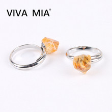 1pc Natural Stone Rings Citrines Yellow Crystal Jewelry Finger Ring Wedding Ring Anniversary For Women Adjustable Size 2024 - buy cheap