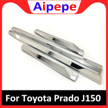 For Toyota Land cruiser Prado fj150 2018 ABS chrome side door trim cover car styling body guard deflector accessories 2024 - buy cheap