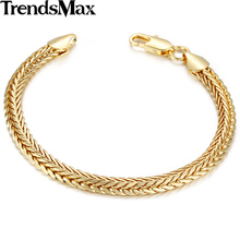 Trendsmax-pulsera de eslabones de oro rosa y amarillo para hombre y mujer, joyería de regalo GBM71, 6mm 2024 - compra barato