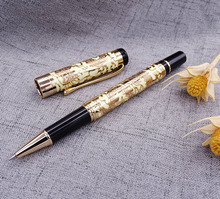 Jinhao-Bolígrafo De Bola metálico con textura de dragón para tallado, pluma de tinta amarilla y dorada para oficina y negocios, 5000, Vintage y lujoso 2024 - compra barato