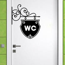 Винтажная наклейка на дверь туалета в ванную, виниловые декоративные наклейки на дверь, домашний декор, водонепроницаемые наклейки на стену 2024 - купить недорого