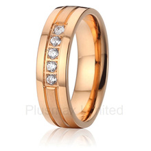 2016 China factory fashion pure titanium jewelry for girl rose gold color engagement wedding band rings 2024 - buy cheap