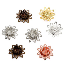 20pcs/lot 16mm Metal Flower Spacer Beads Cup For Needlework Gold Silver Copper Flower Findings For Jewelry Bracelet Making 2024 - buy cheap