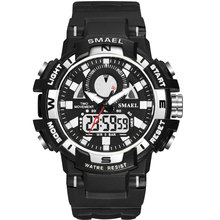 SMAEL – reloj deportivo para hombre, doble pantalla análogica, digital, LED, de pulsera, de cuarzo, militar, de natación, impermeable, masculino 2024 - compra barato