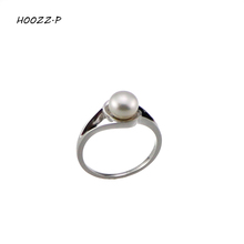 HOOZZ.P Sterling Silver Ring Black White Pink Lavender AAA 6-7mm Freshwater Cultured pearl Women rings 2024 - buy cheap