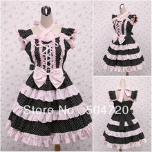 Pink  cotton Gothic School Lolita Dress/victorian dress  /Halloween costume 2024 - buy cheap