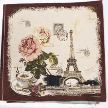 3pcs Flower Eiffel Tower Polyester Cotton Fabric For Sewing Cushion Pillow Jacquard Cloth Home Textile 2024 - buy cheap