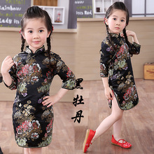 chinese style baby clothes 2020 autumn children clothing kids party wedding flower dress toddle girls dress chi-pao 2024 - buy cheap