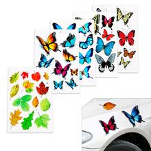 SEKINNEW 1pcs Lovely Butterfly Leaves Funny Auto Motorcycle Car Decal Car-Styling Sticker Fun Cartoon Car Accessories Reflective 2024 - buy cheap