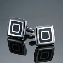 C-MAN1 Fashion men's shirts Cufflinks black square Cufflinks French wedding shirt clothing accessories 2024 - buy cheap