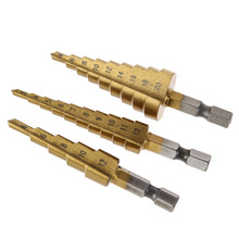 3Pcs/set HSS Step Drill Bits Metric Titanium Step Drill Bit 3-12mm 4-12mm 4-20mm Cone Cutting Tools Wood Metal Hole Cutter 2024 - buy cheap