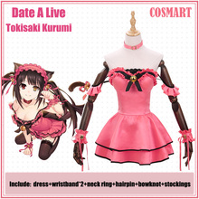 Anime DATE A LIVE Tokisaki Kurumi Pink Cat Cosplay Costume Dress Uniform Halloween Suit For Women Outfit New 2020 2024 - buy cheap