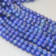 Acessório na moda ofício 8mm moda azul cyan lapis lazuli semi terminado contas de pedra redonda diy contas de 15 polegada jóias fazendo design 2024 - compre barato