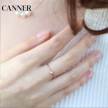 Женское кольцо с искусственным жемчугом Canner, кольцо золотого цвета для свадьбы, помолвки, ювелирных изделий, простой минималистичный браслет 2024 - купить недорого