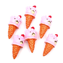 LF 10Pcs Bear Ice Cream 30x16mm Resin  Decoration Craft Flatback Cabochon Embellishments For Scrapbooking Cute Diy Accessories 2024 - buy cheap