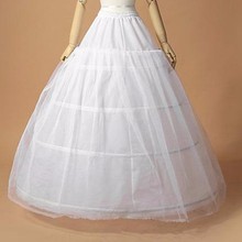 Модные 3 Обручи один слой тюль кринолин для бального платья свадебное платье Белый jupon Mariage Нижняя юбка в наличии Свадебная Нижняя юбка 2024 - купить недорого
