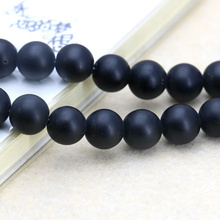 Charm 12mm Scrub negro ónix forma redonda cuentas sueltas Fit DIY mujeres accesorios manuales piezas pulsera collar joyería regalo 15" 2024 - compra barato