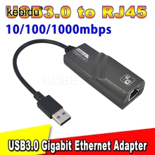 Kebidu USB к Ethernet RJ45 Lan гигабитный Интернет USB Ethernet адаптер Usb 3,0 сетевая карта для Windows 7/8/10/XP USB Ethernet 2024 - купить недорого