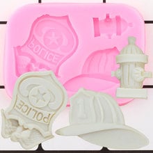 3D Fireman Police Badge Hat Silicone Molds Baby Birthday Fondant DIY Cake Decorating Tools Candy Clay Chocolate Gumpaste Moulds 2024 - buy cheap