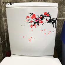 ZTTZDY 22.9*20.9CM Plum Blossoms Falling Creative Home Wall Decoration Toilet Seat Sticker T2-0683 2024 - buy cheap