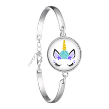 Pulsera de pestañas de unicornio, pulsera de cumpleaños de sirena, joya de cúpula de cristal 2024 - compra barato