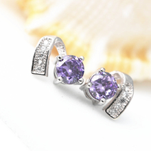 Модные фиолетовые серьги с кристаллами неправильной формы, ювелирные изделия, роскошные брендовые серьги-гвоздики, бижутерия, подарки для женщин, набор 2024 - купить недорого