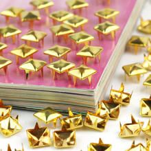 Tachuelas doradas de Metal en forma de pirámide, tachuelas de 8mm, manualidades cuadradas de cuero para ropa, suministros decorativos, nuevo diseño, 100 Uds. 2024 - compra barato