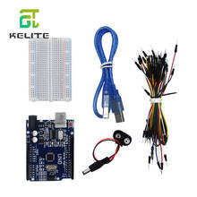 Hot sell! Starter Kit UNO R3 400 hole  Points Breadboard 65 Flexible Jumper Wires USB Cable and 9V Battery Connector 2024 - buy cheap