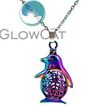 CC125 Rainbow Cartoon Penguin Beads Cage Pendant Aromatherapy Essential Oil Diffuser Oyster Pearl Cage Locket Necklace 2024 - buy cheap