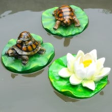 garden floating tortoise artificial 3D Lotus leaf animal aquarium fish tank pond tortoise home decoration lily lotus 2024 - buy cheap