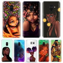 PUNQZY Afros Black Women Hair Art phone Case For Samsung S10 PLUS/s6/S9/s8/s8 Plus A50 A70 A30 S10 Melanin A6 2018 Soft TPU Case 2024 - buy cheap