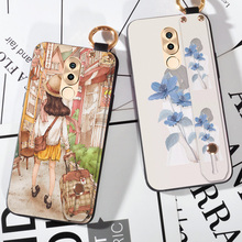 Funda con correa de lujo para Huawei Honor 5X 6A 6X GR5 2017, funda trasera con soporte de flores para Huawei P8 Lite 2017 2024 - compra barato