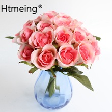 18 pcs/ a lot bride Hand Holding DIY Wedding Artificial Flowers Rose Bud Heads Fake Roses Bouquet Flowers For Home Decoration 2024 - buy cheap