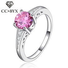 Красивые кольца для женщин, сделаны из 1,5 карат розового AAA CZ белого золота, кольца для свадьбы/помолвки/вечерние CC126 2024 - купить недорого
