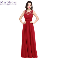 2019 Red Bridesmaid Dresses Long Chiffon Cheap Floor Length Wedding Bridesmaid Gown Maxi Formal Party Gowns Vestido Dresses 2024 - buy cheap