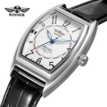 2019 Winner Brand Men Clock Luxury Fashion Skeleton Leather Clock Date Men Sport Watch Automatic Mechanical Relogio Masculino 2024 - buy cheap