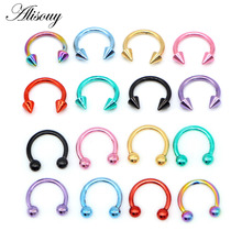 Alisouy 1PCS Hot New Stainless Steel Nostril Nose Ring Circular Piercing Ball Horseshoe Rings Sharp Round Shape Ring Earring 2024 - buy cheap