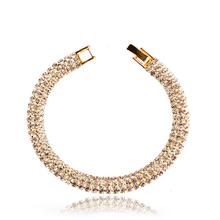 Pulseras con piedras de cristal para mujer, brazaletes de color dorado trenzado, color blanco, SIZZZ Fashion, joyería de boda 2024 - compra barato