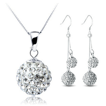 Fashion Double Drop   Set 100% Silver 925 Sterling Silver Jewelry Sets  Necklace + Earring Solid Silver 2024 - buy cheap